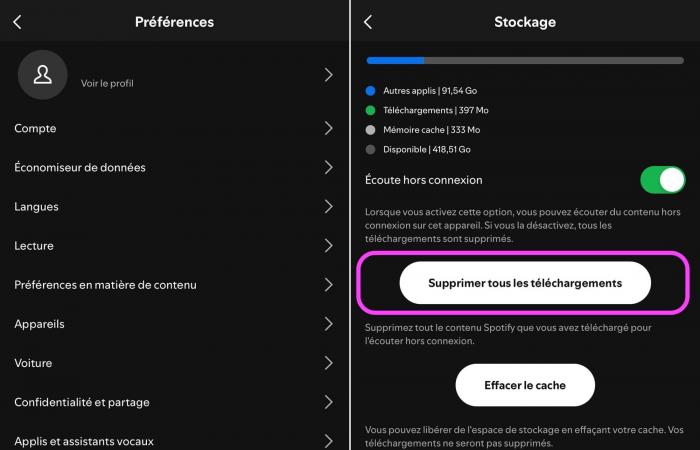 comment supprimer totalement les fichiers hors ligne