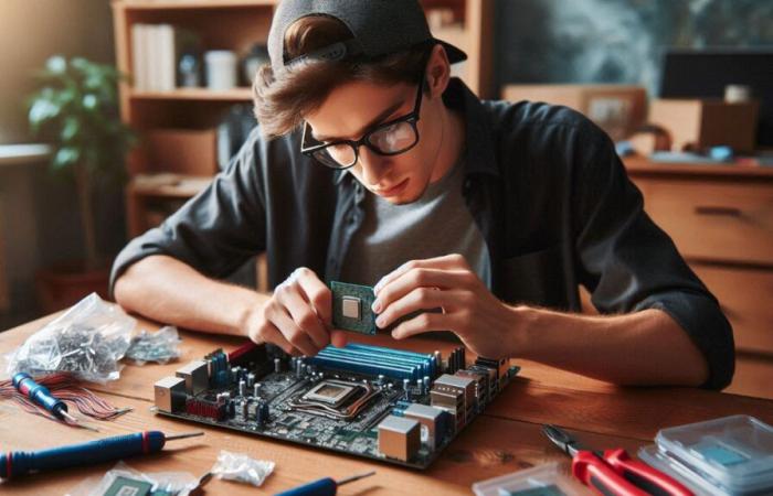 ce joueur a monté son PC avec des vis à bois, le technicien a été surpris par son exploit