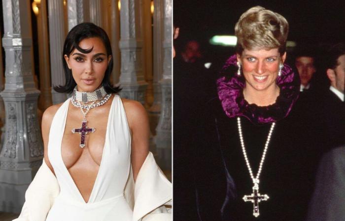 Kim Kardashian porte le pendentif de la princesse Diana au gala LACMA Art+Film