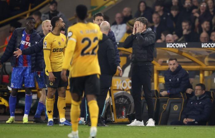 Oliver Glasner, le joueur catégorique des Wolves aurait dû être expulsé lors du match nul 2-2 à Crystal Palace