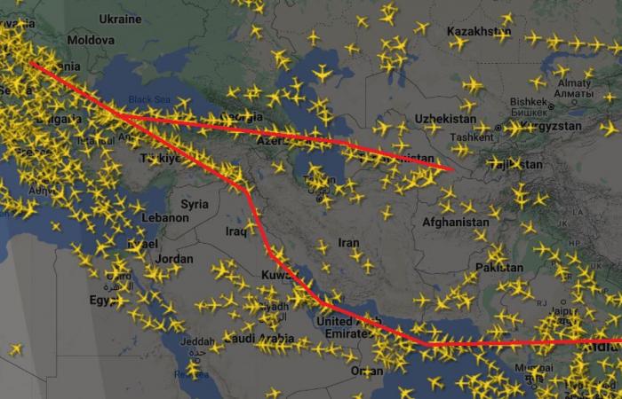 Les avions doivent contourner le plus grand pays du monde et cela a des conséquences