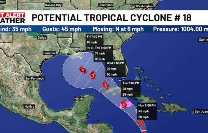 Le cyclone tropical potentiel 18 devrait devenir Rafael