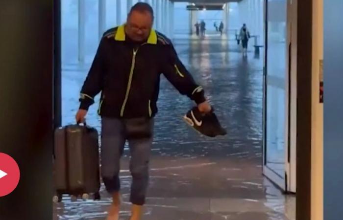 L’aéroport de Barcelone est désormais également sous l’eau