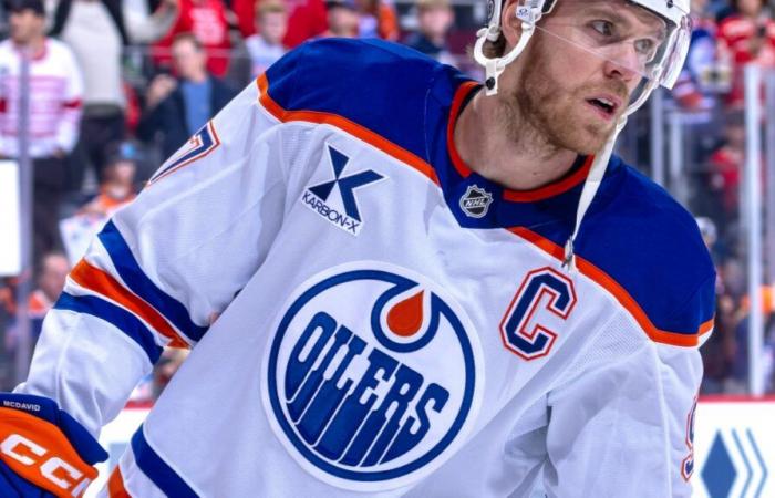 Connor McDavid at optional training with the Oilers