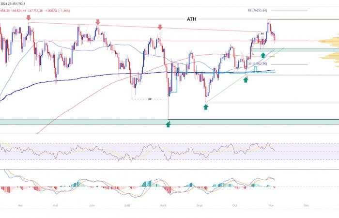 Bitcoin tombe en dessous de 70 000 $ ! Analyse du 5 novembre 2024