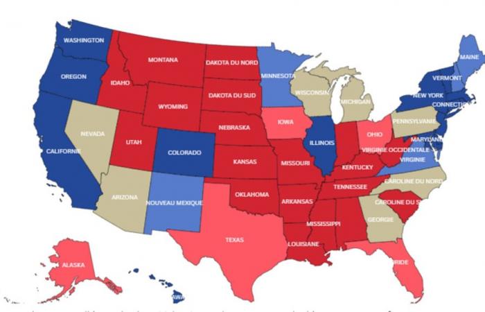 la carte pour comprendre comment Donald Trump ou Kamala Harris peuvent remporter les élections