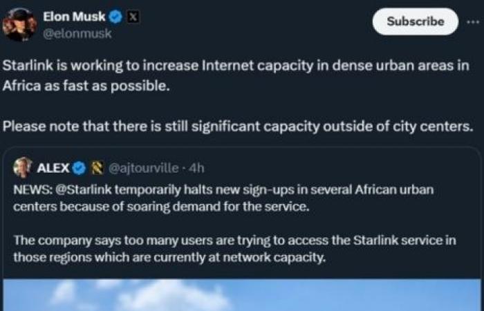 Elon Musk explique pourquoi Starlink est « épuisé » à Accra et dans d’autres villes africaines