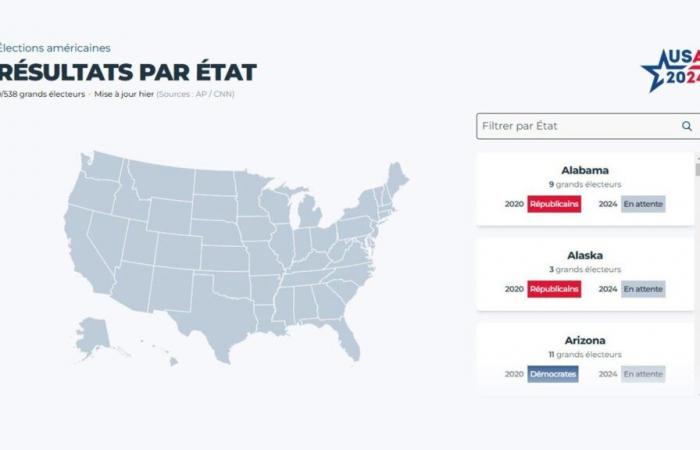 suivez les résultats minute par minute avec notre carte interactive