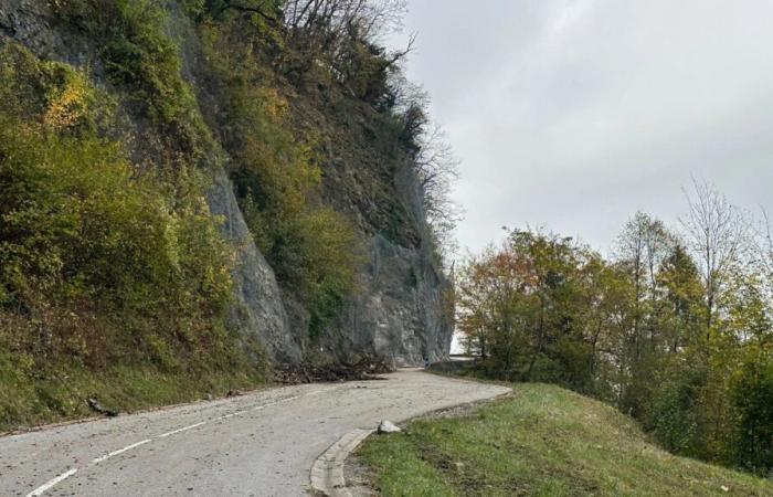 à Cluses, travaux de sécurisation de la falaise de Huant