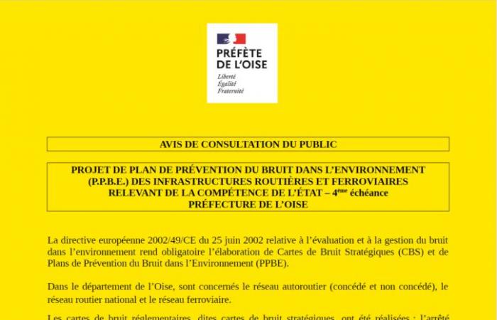 Avis de consultation publique – PPBE – échéance 4 – Consultations en cours – Consultation publique sur le bruit – Bruit – Environnement – ​​Actions de l’État