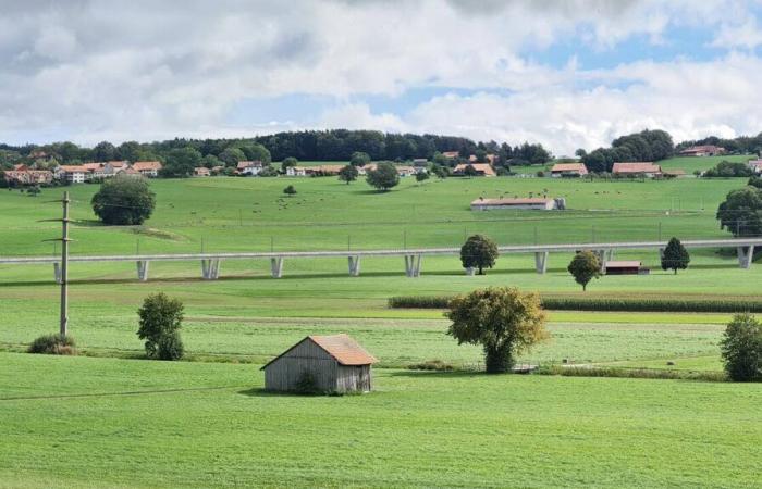 Un viaduc ferroviaire au coeur de la campagne fribourgeoise