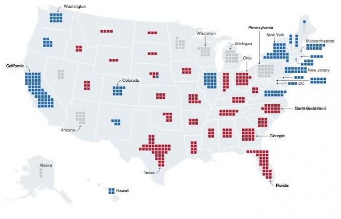 En direct – Carte des résultats de l’élection présidentielle américaine, Trump en passe d’être élu