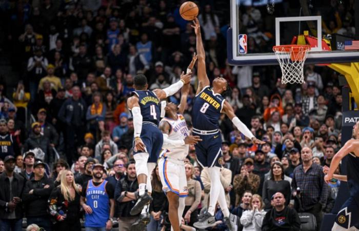 Peyton Watson des Nuggets bloque Shai Gilgeous-Alexander au buzzer pour donner à Thunder sa première défaite