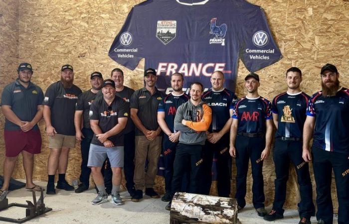 Pour les Championnats du Monde Timbersports, les équipes françaises et australiennes se sont entraînées en Ariège