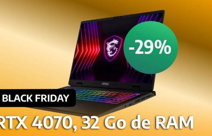 Avec une RTX 4070 et une réduction de 29%, ce PC portable gamer MSI Sword 16 est à un prix raisonnable avant même le Black Friday