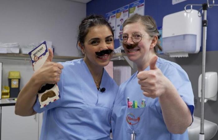 moustache et dépistage à l’hôpital Marie Curie