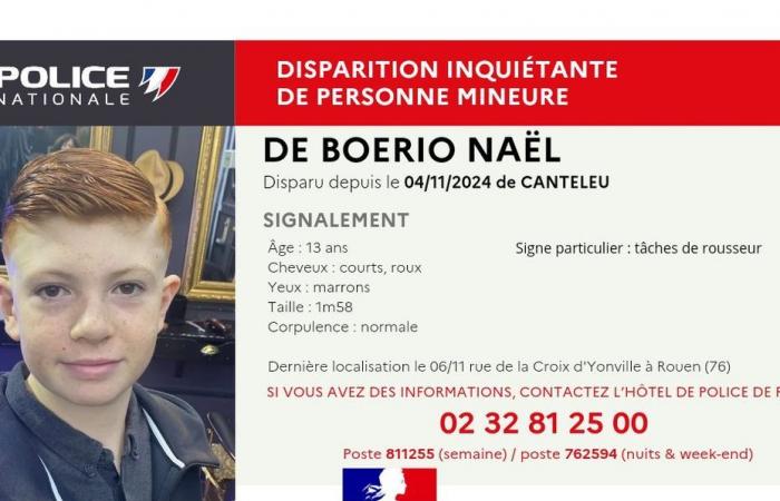 un appel à témoins diffusé pour retrouver Naël, 13 ans