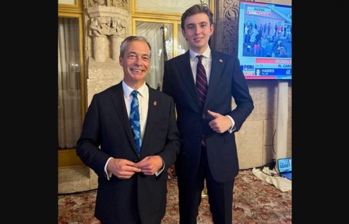 Message spécial de Nigel Farage, allié britannique de Donald Trump, à Barron Trump, “très brillant 18 ans”