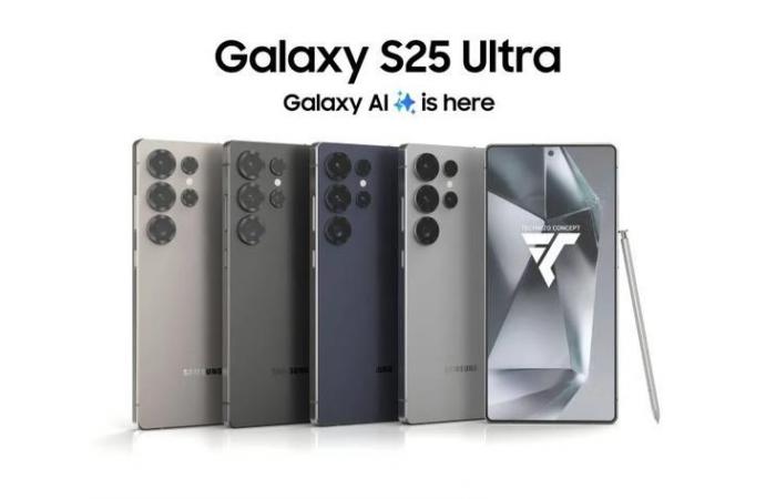 Les rendus du Galaxy S25 Ultra présentent de nouvelles options de design et de couleur