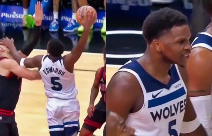 La déception d’Anthony Edwards après l’échec de Near Dunk contre les Bulls