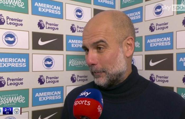 Brighton 2-1 Man City: Joao Pedro et Matt O’Riley étourdissent les champions avec des buts tardifs alors que Pep Guardiola perd un quatrième match consécutif