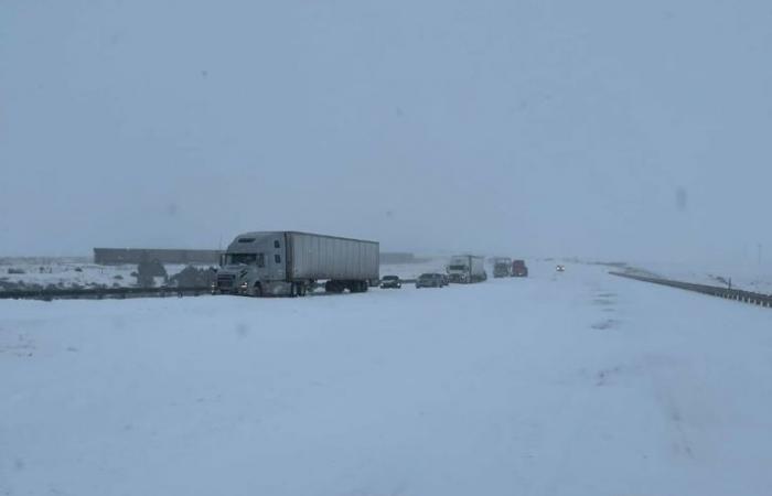 Environ 100 véhicules bloqués dans la campagne du Nouveau-Mexique dans des conditions glaciales lors d’une « puissante » tempête de neige