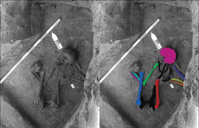 un mélange de restes humains néolithiques et romains