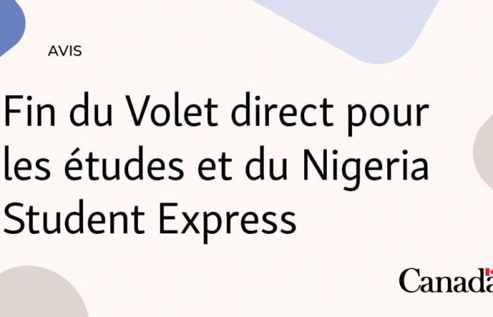 Fin du flux Student Direct et du Nigeria Student Express