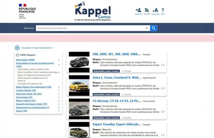 le site officiel des rappels en France mériterait plus de sérieux pour l’automobile !