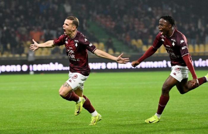 Metz s’impose contre Caen et revient à 1 point du podium