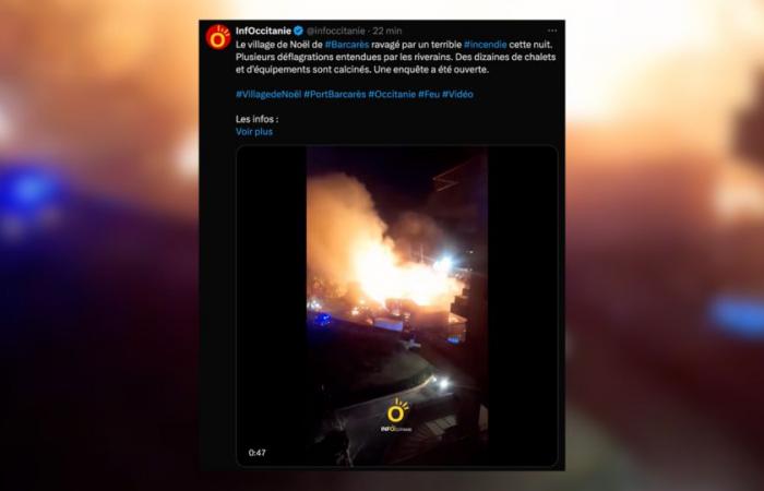 un incendie ravage le village de Noël du Barcarès, une enquête ouverte (vidéo)