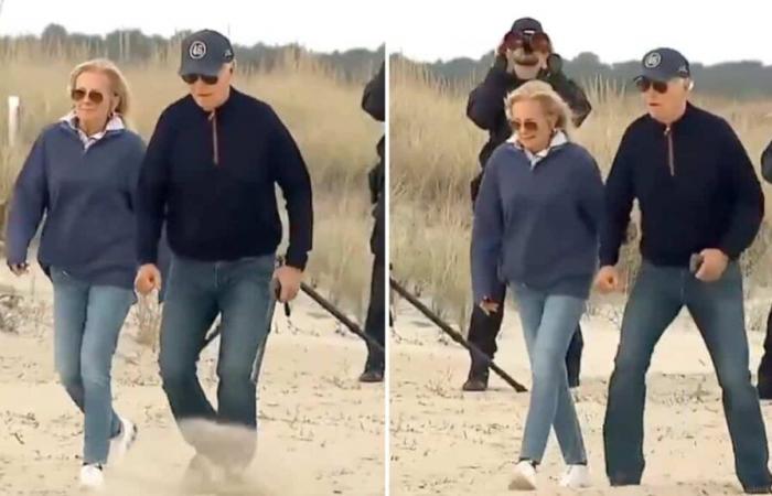 Joe Biden s’est promené sur une plage, mais ce n’était pas facile