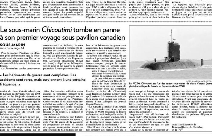 Jour du Souvenir | Il y a 20 ans, le cauchemar du NCSM Chicoutimi