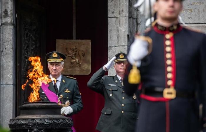 Le roi Philippe commémore l’Armistice au pied de la colonne du Congrès à Bruxelles (photos)