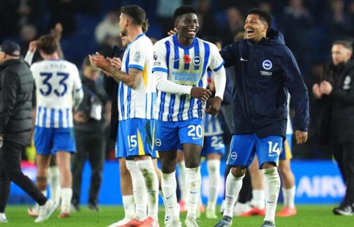 L’ancien joueur de Lille Carlos Baleba brille contre Manchester City