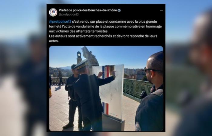 le monument aux victimes des attentats de la gare Saint-Charles vandalisé