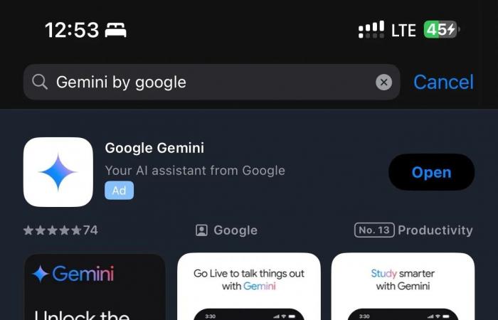 Application autonome « ​​Google Gemini » repérée pour iPhone avec Live