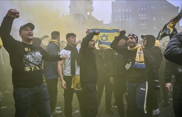 Des supporters israéliens derrière la violence avant le match de Ligue Europa