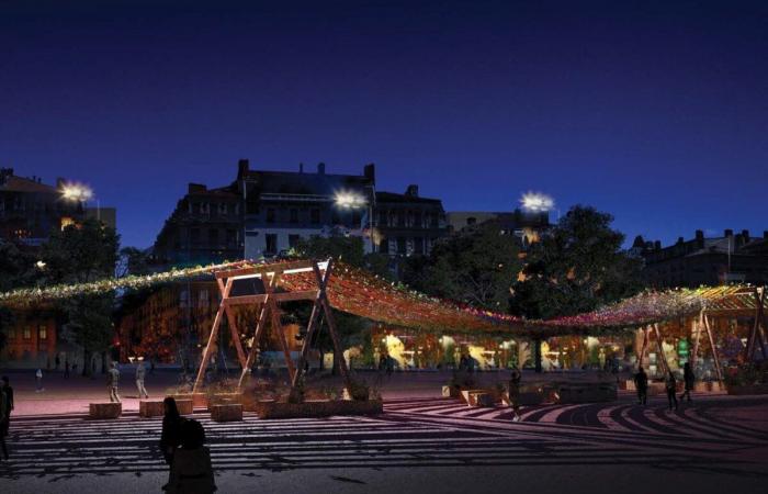 images de l’œuvre artistique qui transformera la place Bellecour