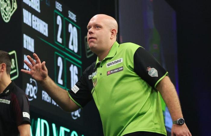 Grand Chelem de fléchettes 2024 : Michael van Gerwen et Michael Smith subissent des sorties anticipées sous le choc après leur défaite contre Ryan Joyce