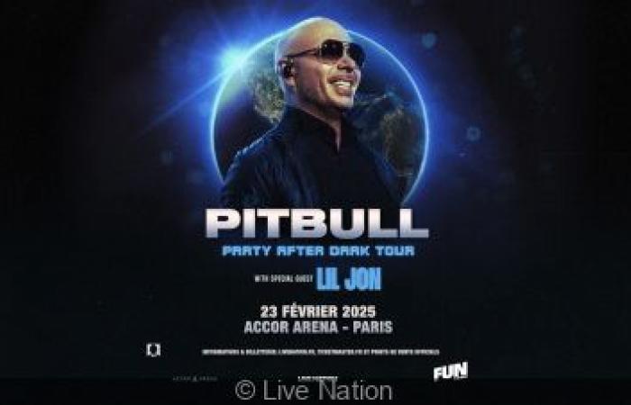 Pitbull en concert à l’Accor Arena de Paris en février 2025