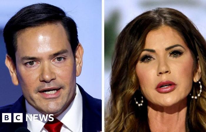 Trump recrute Marco Rubio et Kristi Noem pour les postes les plus élevés