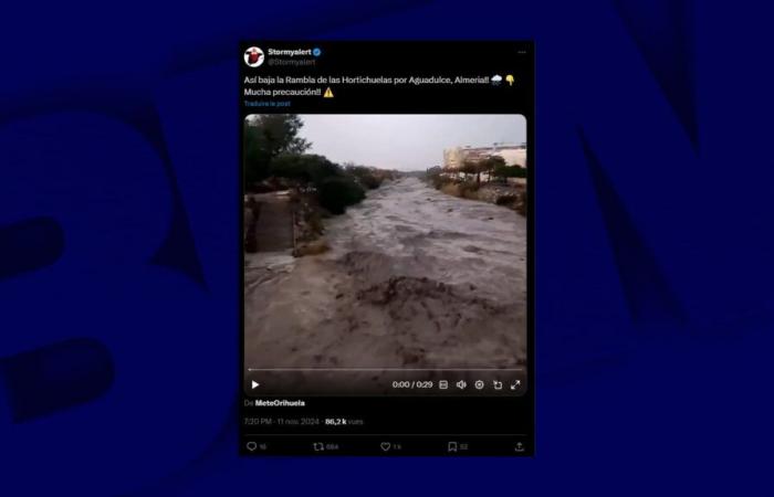 images des inondations qui touchent la région d’Almeria