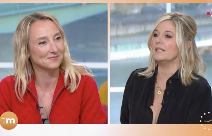 Flavie Flament makes a mistake with Audrey Lamy in Télématin