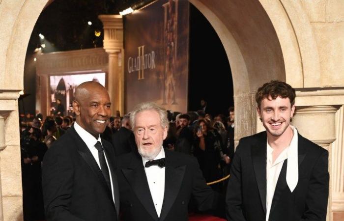 Paul Mescal, Connie Nielsen et Denzel Washington ont foulé le tapis rouge lors de la première royale de Londres de “Gladiator II” — photos