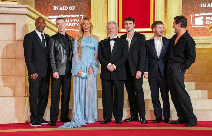 Paul Mescal, Connie Nielsen et Denzel Washington ont foulé le tapis rouge lors de la première royale de Londres de “Gladiator II” — photos