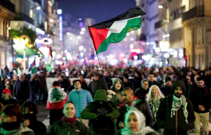 des milliers de personnes manifestent pour la Palestine et contre un gala de soutien à Israël