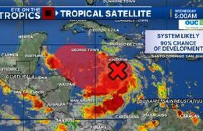 Les données montrent que le système tropical va se développer et pourrait avoir un impact sur la Floride la semaine prochaine