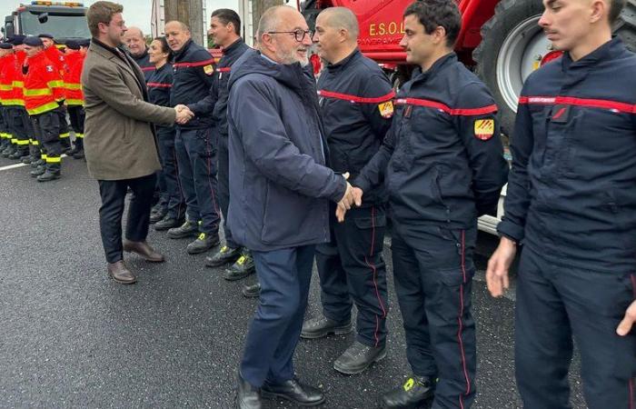 dix pompiers des Pyrénées Orientales en mission à Valence