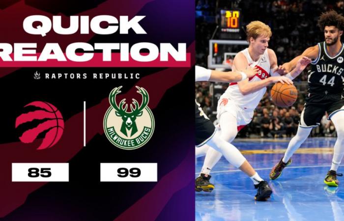 Raptors 85, Bucks 99